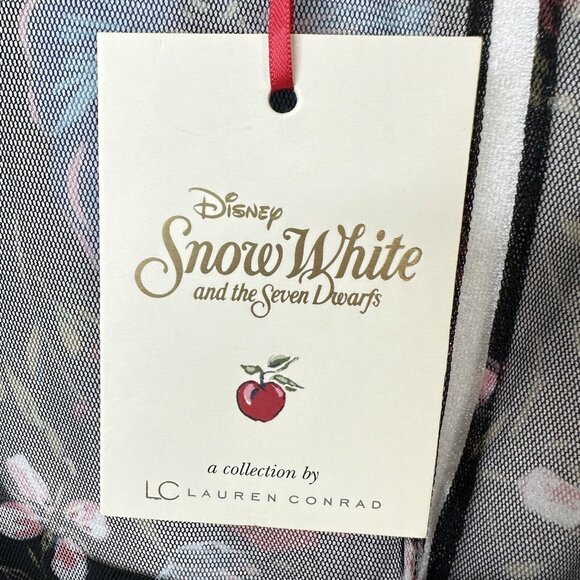 Disney Snow White Floral Dress Lauren Conrad Tulle Fit n Flair Women's Size 12 - Picture 11 of 12